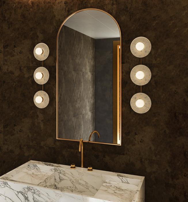 Dahlia LED Vanity Vintage Brass/Alabaster-Bathroom Fixtures-Alora-Lighting Design Store