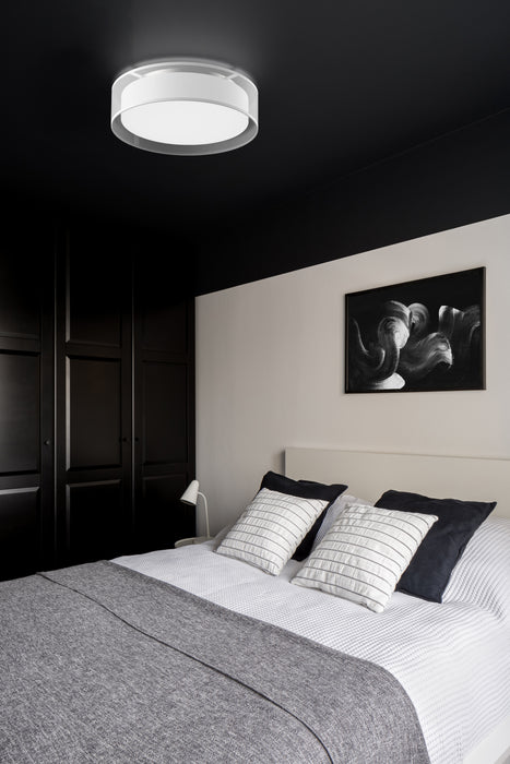 Dalton LED Flush Mount White Organza-Flush Mounts-Kuzco Lighting-Lighting Design Store