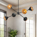 Daphne Six Light Chandelier Matte Black/Brown Cotton Rope-Large Chandeliers-Alora-Lighting Design Store