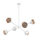 Daphne Six Light Chandelier White/Brown Cotton Rope-Large Chandeliers-Alora-Lighting Design Store