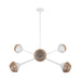 Daphne Six Light Chandelier White/Brown Cotton Rope-Large Chandeliers-Alora-Lighting Design Store