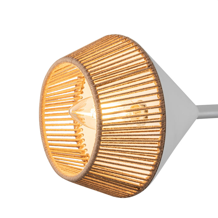 Daphne Six Light Chandelier White/Brown Cotton Rope-Large Chandeliers-Alora-Lighting Design Store