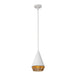 Daphne One Light Pendant White/Brown Cotton Rope-Mini Pendants-Alora-Lighting Design Store