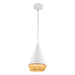 Daphne One Light Pendant White/Brown Cotton Rope-Mini Pendants-Alora-Lighting Design Store
