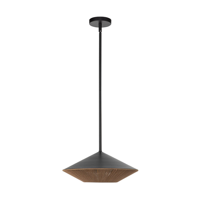 Daphne One Light Pendant Matte Black/Brown Cotton Rope-Pendants-Alora-Lighting Design Store
