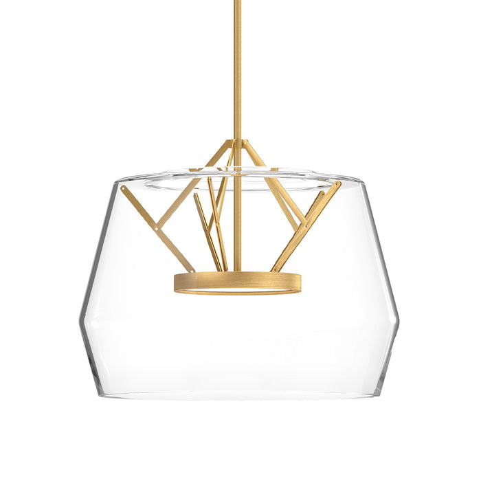 Deco LED Pendant Clear/Brushed Gold-Pendants-Kuzco Lighting-Lighting Design Store