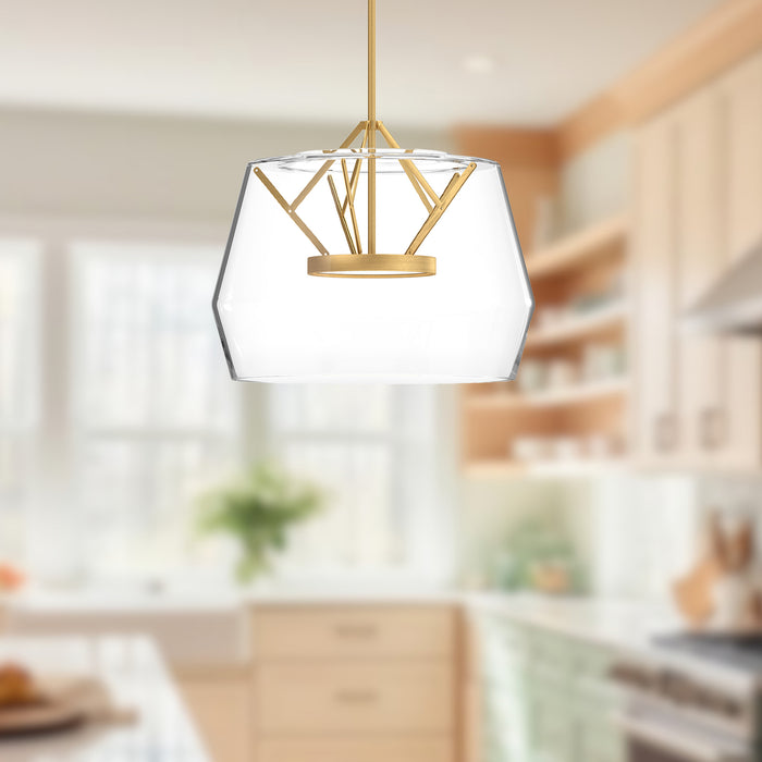 Deco LED Pendant Clear/Brushed Gold-Pendants-Kuzco Lighting-Lighting Design Store