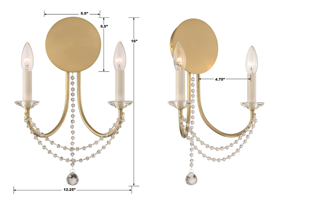 Delilah Wall Mount-Sconces-Crystorama-Lighting Design Store