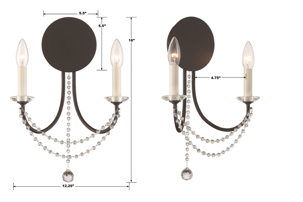Delilah Wall Mount-Sconces-Crystorama-Lighting Design Store