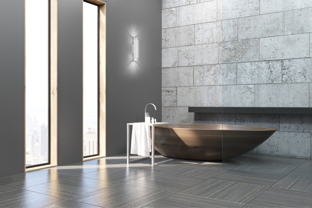 Dela LED Wall Sconce White/Silver-Sconces-Kuzco Lighting-Lighting Design Store