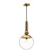 Delilah One Light Pendant Brushed Gold/Clear Glass-Mini Pendants-Alora-Lighting Design Store