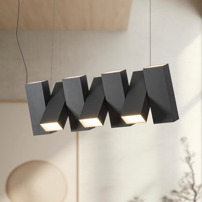 Domino LED Linear Pendant Black-Linear/Island-Kuzco Lighting-Lighting Design Store