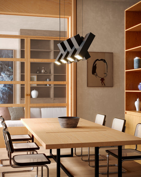 Domino LED Linear Pendant Black-Linear/Island-Kuzco Lighting-Lighting Design Store