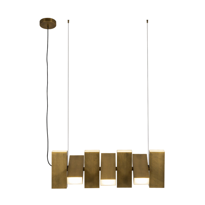 Domino LED Linear Pendant Vintage Brass-Linear/Island-Kuzco Lighting-Lighting Design Store