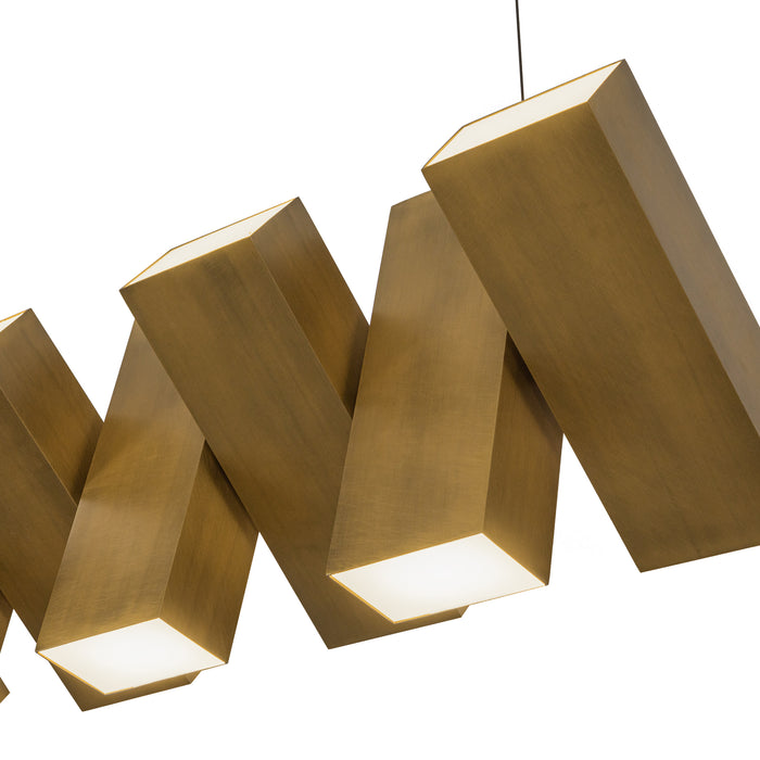 Domino LED Linear Pendant Vintage Brass-Linear/Island-Kuzco Lighting-Lighting Design Store