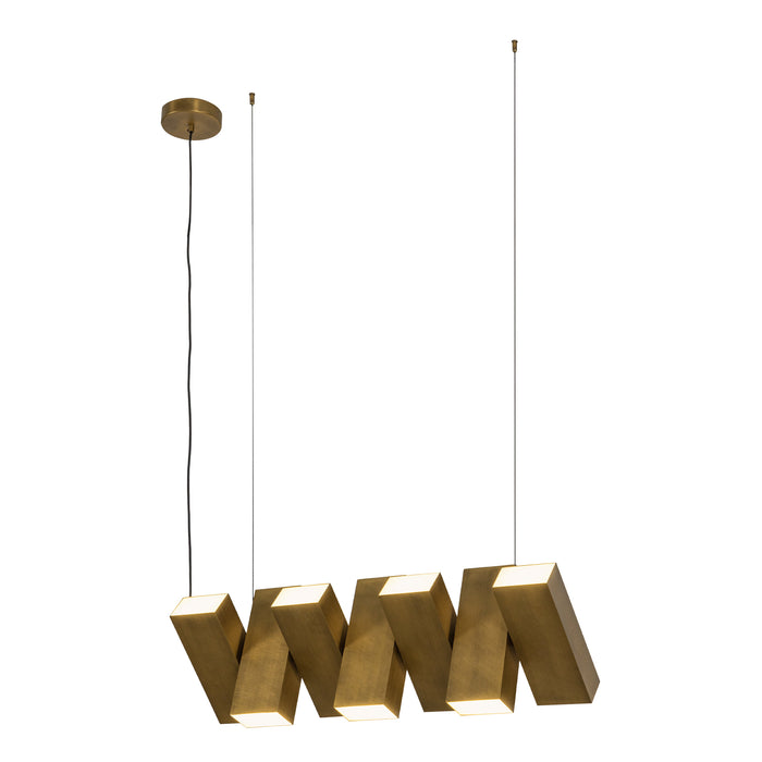 Domino LED Linear Pendant Vintage Brass-Linear/Island-Kuzco Lighting-Lighting Design Store