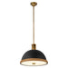 Doral Two Light Pendant Matte Black/Vintage Brass-Pendants-Alora-Lighting Design Store
