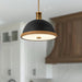 Doral Two Light Pendant Matte Black/Vintage Brass-Pendants-Alora-Lighting Design Store