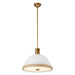 Doral Two Light Pendant Matte White/Vintage Brass-Pendants-Alora-Lighting Design Store