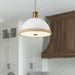Doral Two Light Pendant Matte White/Vintage Brass-Pendants-Alora-Lighting Design Store