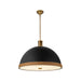 Doral Three Light Pendant Matte Black/Vintage Brass-Pendants-Alora-Lighting Design Store