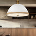 Doral Three Light Pendant Matte White/Vintage Brass-Pendants-Alora-Lighting Design Store