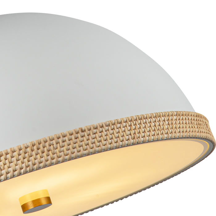 Doral Three Light Pendant Matte White/Vintage Brass-Pendants-Alora-Lighting Design Store