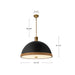 Doral Three Light Pendant Matte Black/Vintage Brass-Pendants-Alora-Lighting Design Store
