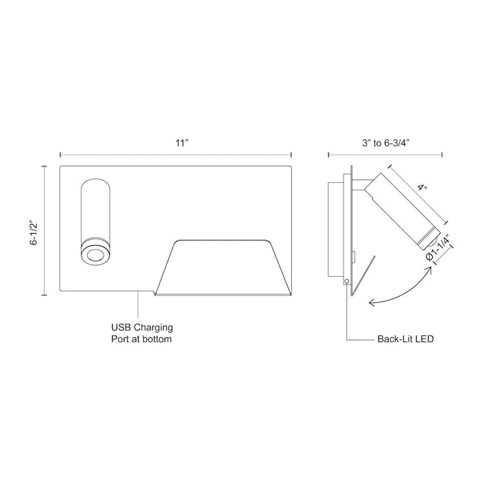 Dorchester LED Wall Sconce Black-Sconces-Kuzco Lighting-Lighting Design Store