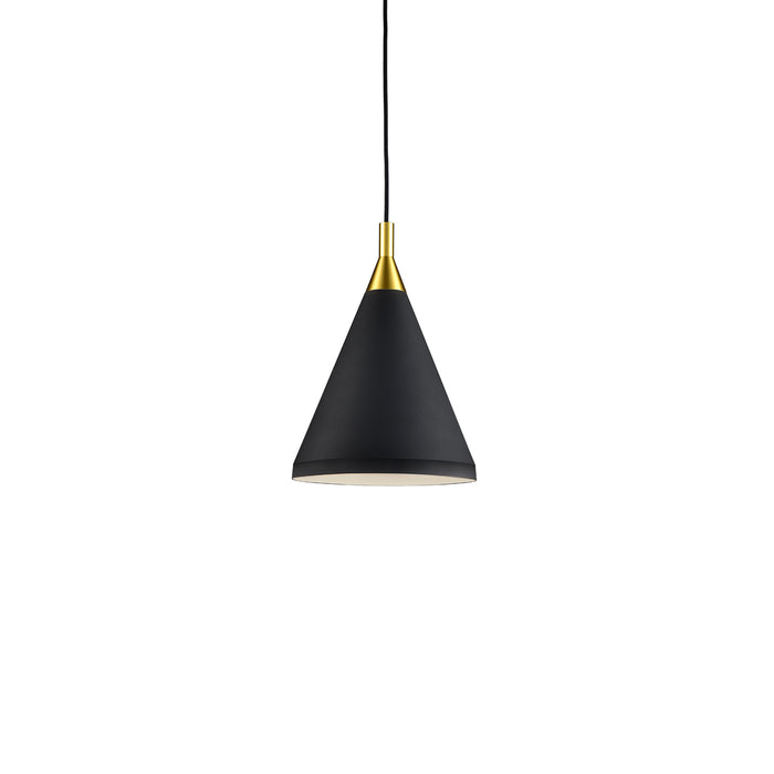 Dorothy One Light Pendant Black With Gold Detail-Mini Pendants-Kuzco Lighting-Lighting Design Store