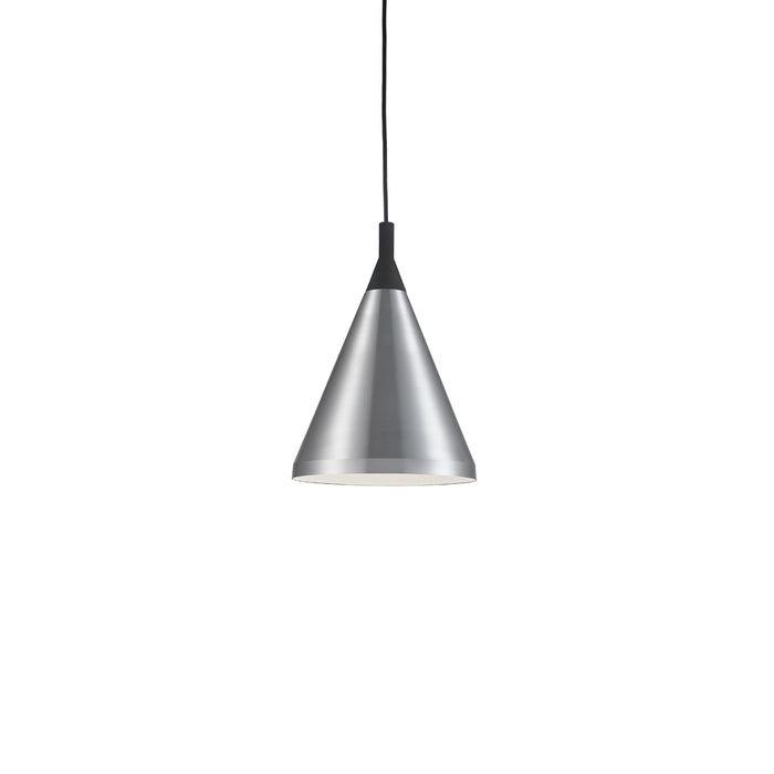 Dorothy One Light Pendant Brushed Nickel With Black Detail-Mini Pendants-Kuzco Lighting-Lighting Design Store