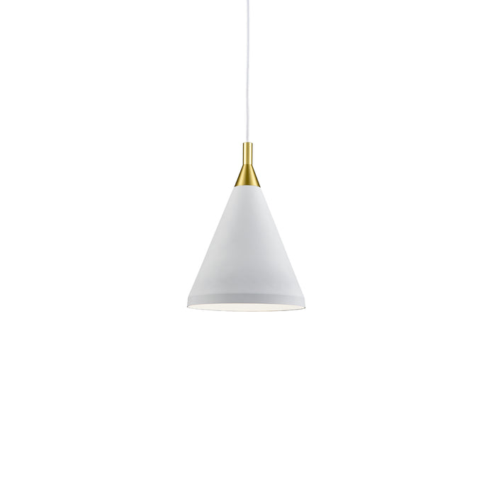 Dorothy One Light Pendant White With Gold Detail-Mini Pendants-Kuzco Lighting-Lighting Design Store