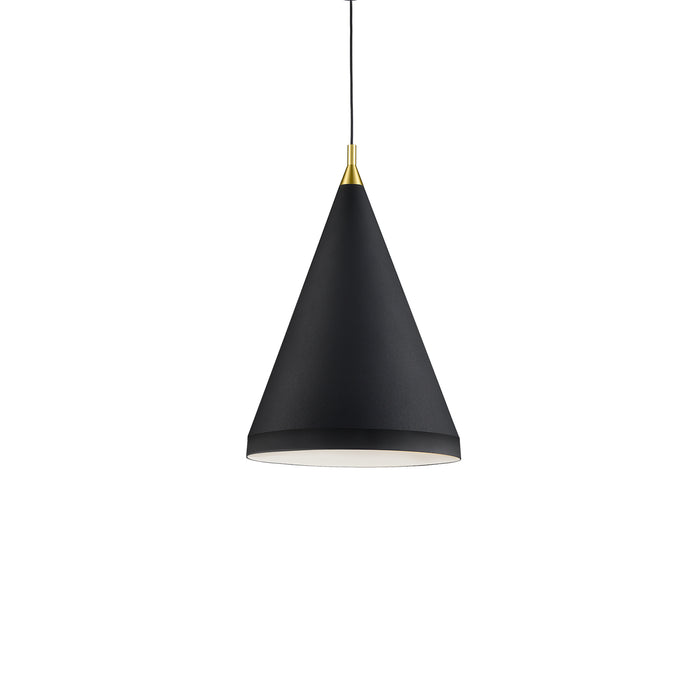 Dorothy One Light Pendant Black With Gold Detail-Pendants-Kuzco Lighting-Lighting Design Store