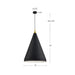 Dorothy One Light Pendant Brushed Nickel With Black Detail-Pendants-Kuzco Lighting-Lighting Design Store