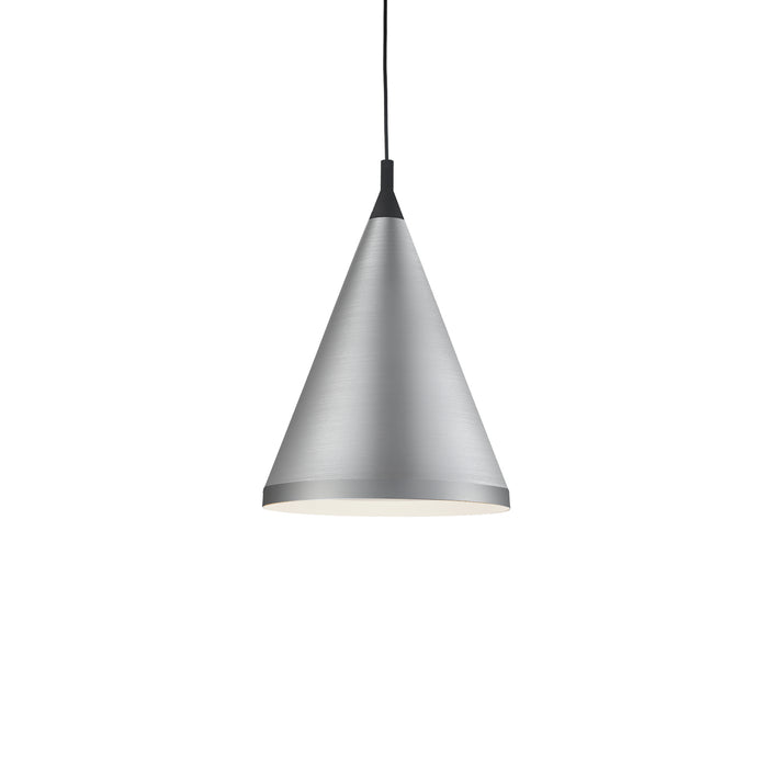 Dorothy One Light Pendant Brushed Nickel With Black Detail-Pendants-Kuzco Lighting-Lighting Design Store
