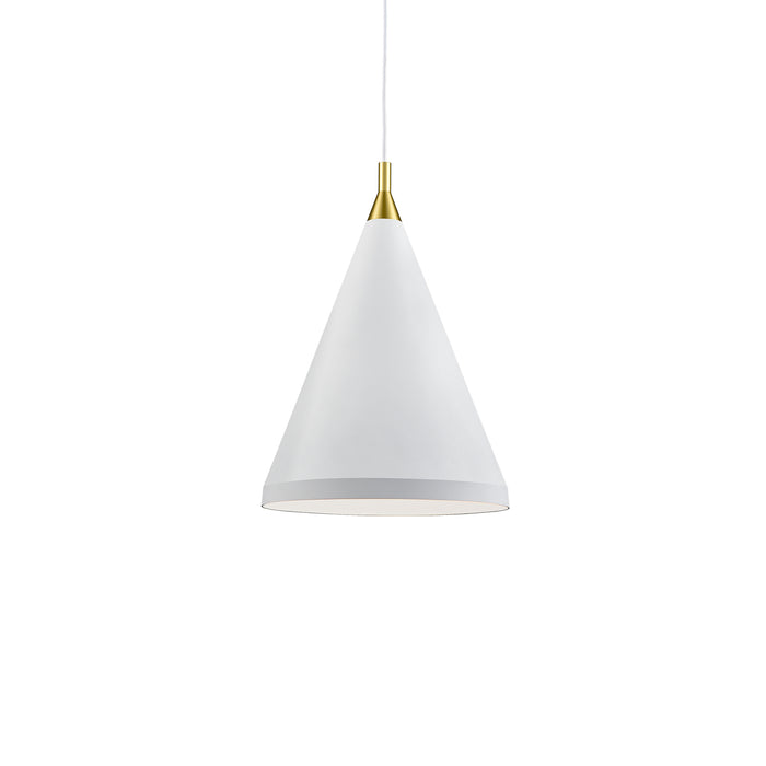 Dorothy One Light Pendant White With Gold Detail-Pendants-Kuzco Lighting-Lighting Design Store
