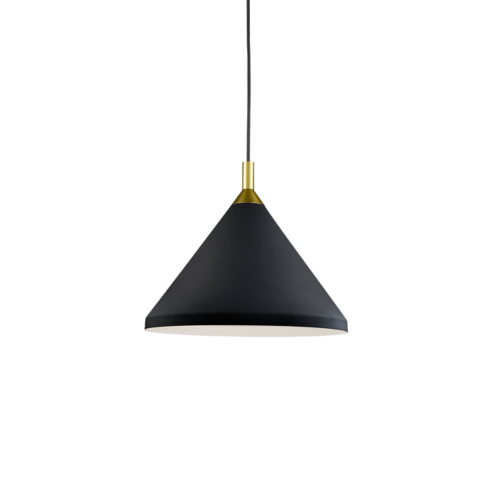 Dorothy One Light Pendant Black With Gold Detail-Pendants-Kuzco Lighting-Lighting Design Store