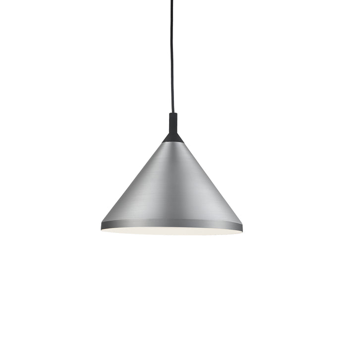 Dorothy One Light Pendant Brushed Nickel With Black Detail-Pendants-Kuzco Lighting-Lighting Design Store