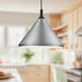 Dorothy One Light Pendant Brushed Nickel With Black Detail-Pendants-Kuzco Lighting-Lighting Design Store