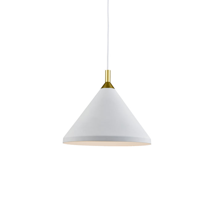 Dorothy One Light Pendant White With Gold Detail-Pendants-Kuzco Lighting-Lighting Design Store