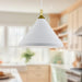 Dorothy One Light Pendant White With Gold Detail-Pendants-Kuzco Lighting-Lighting Design Store