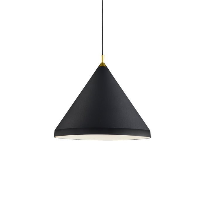 Dorothy One Light Pendant Black With Gold Detail-Pendants-Kuzco Lighting-Lighting Design Store