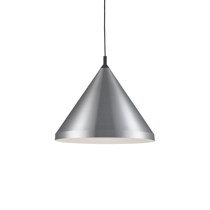 Dorothy One Light Pendant Brushed Nickel With Black Detail-Pendants-Kuzco Lighting-Lighting Design Store