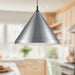 Dorothy One Light Pendant Brushed Nickel With Black Detail-Pendants-Kuzco Lighting-Lighting Design Store