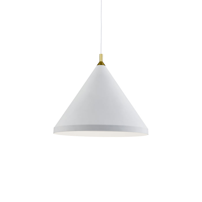 Dorothy One Light Pendant White With Gold Detail-Pendants-Kuzco Lighting-Lighting Design Store