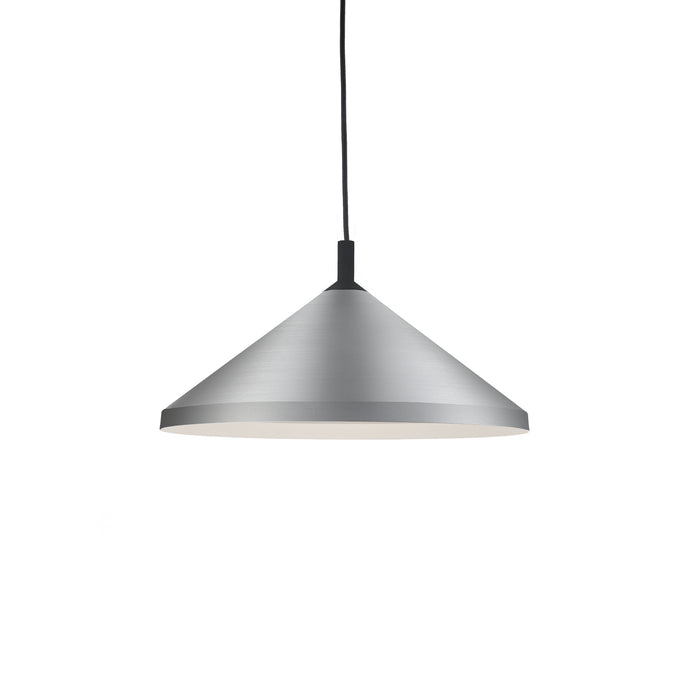 Dorothy One Light Pendant Brushed Nickel With Black Detail-Pendants-Kuzco Lighting-Lighting Design Store