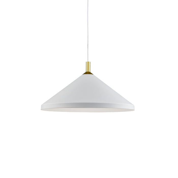 Dorothy One Light Pendant White With Gold Detail-Pendants-Kuzco Lighting-Lighting Design Store