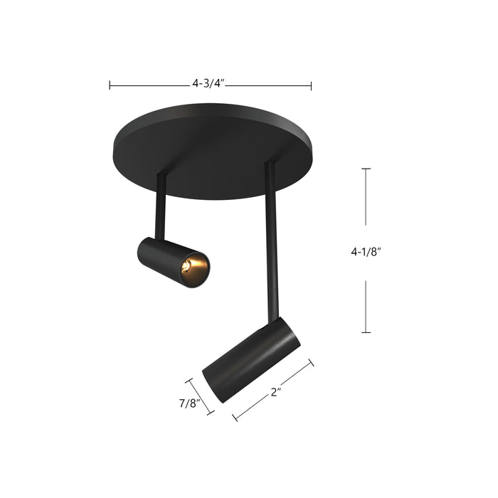Downey LED Semi-Flush Mount Black-Semi-Flush Mts.-Kuzco Lighting-Lighting Design Store