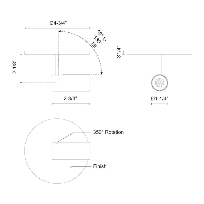 Downey LED Semi-Flush Mount White-Flush Mounts-Kuzco Lighting-Lighting Design Store