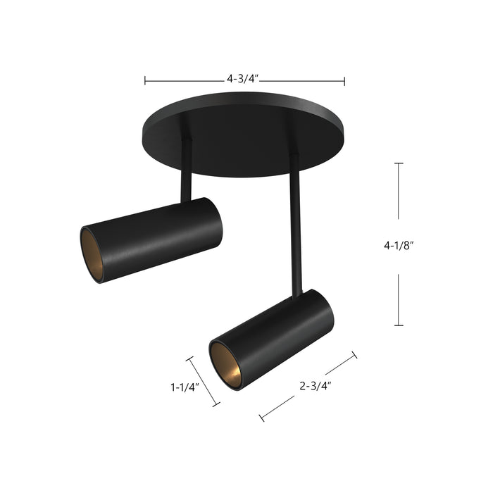 Downey LED Semi-Flush Mount Black-Semi-Flush Mts.-Kuzco Lighting-Lighting Design Store